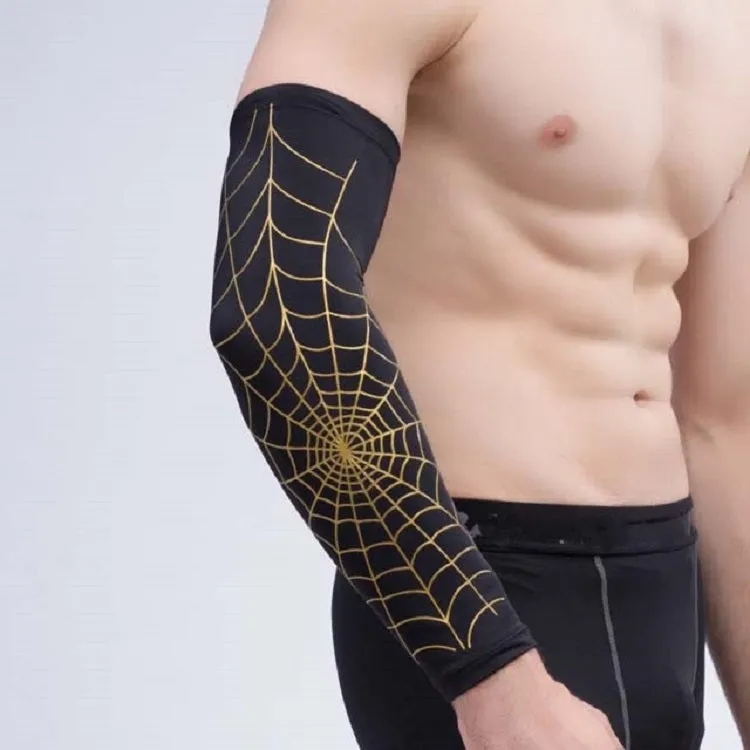 Professional Basketball Sports Spider Web Arm Guards Anti-skid Lengthened Elbow Guards, Size:XL(Random Color Delivery)