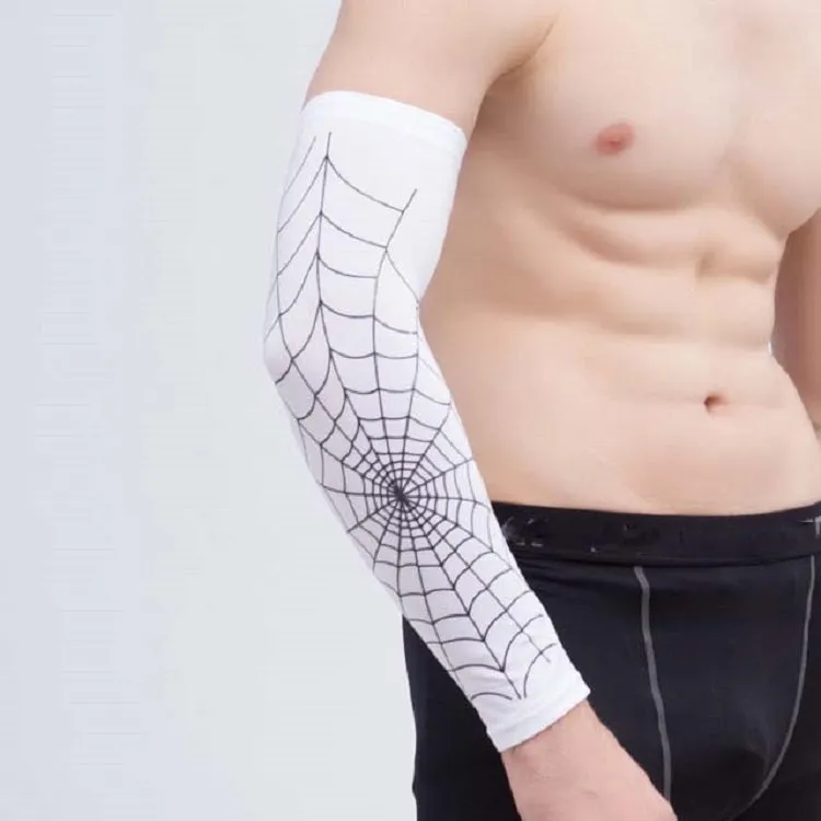 Professional Basketball Sports Spider Web Arm Guards Anti-skid Lengthened Elbow Guards, Size:XL(Random Color Delivery)