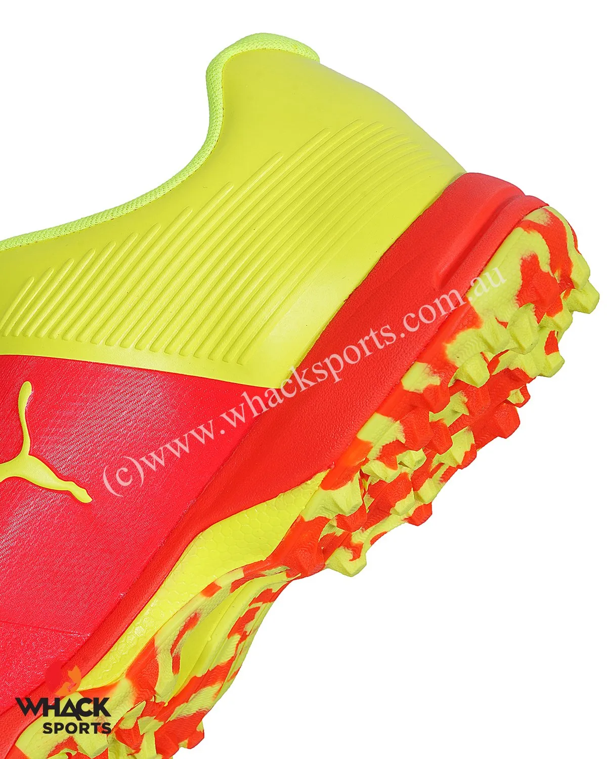 Puma 19 FH - Rubber Cricket Shoes - Red Blast/Yellow Alert