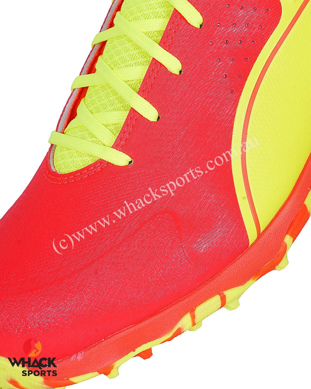 Puma 19 FH - Rubber Cricket Shoes - Red Blast/Yellow Alert