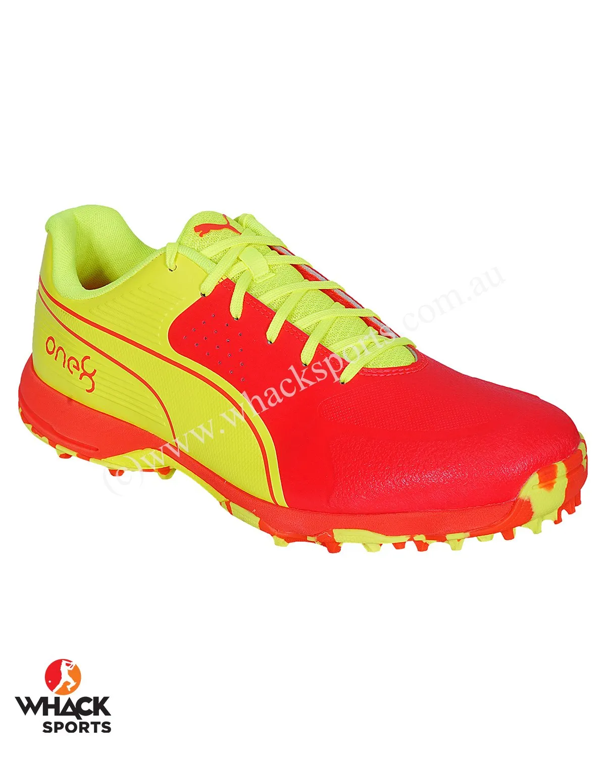 Puma 19 FH - Rubber Cricket Shoes - Red Blast/Yellow Alert