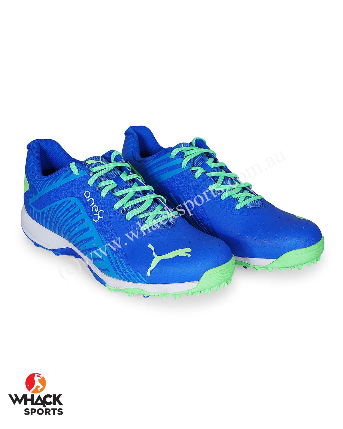 Puma 22 FH - Rubber Cricket Shoes - Bluemazing Elektro Green - White