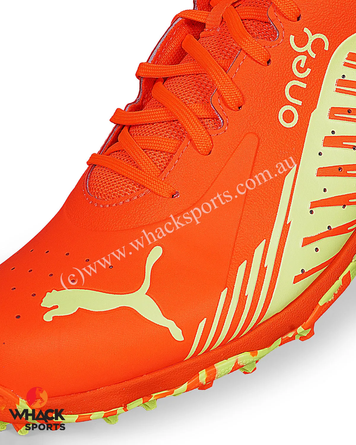 Puma 22 FH - Rubber Cricket Shoes - Ultra Orange - Fast Yellow