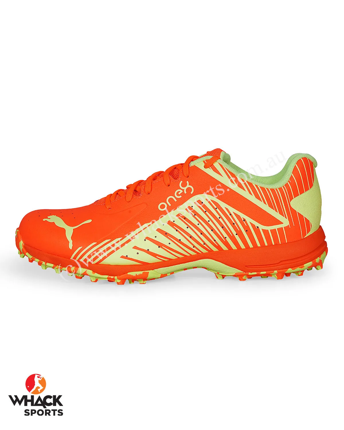 Puma 22 FH - Rubber Cricket Shoes - Ultra Orange - Fast Yellow