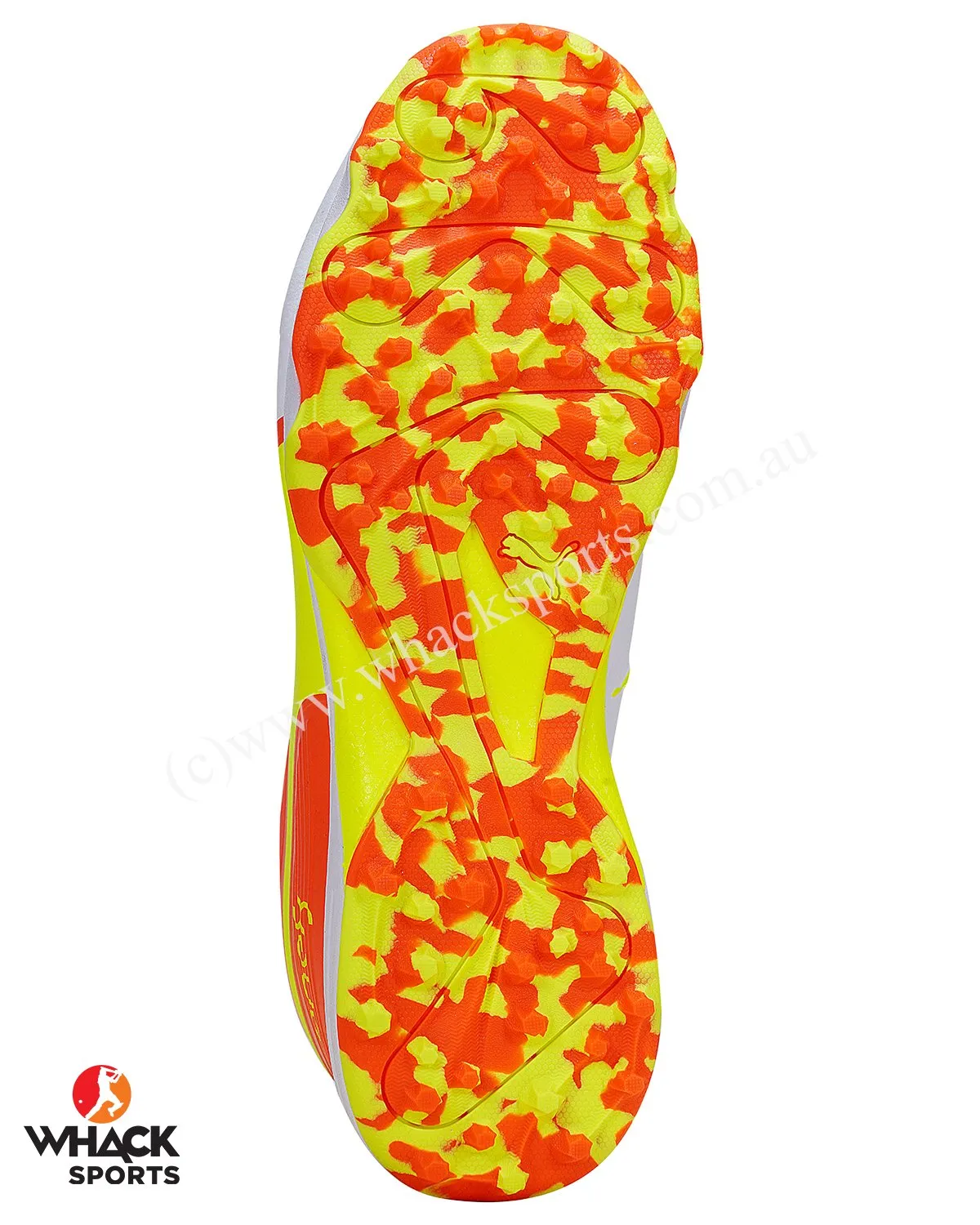 Puma FH 19 - Rubber Cricket Shoes - Red Blast/Yellow Alert/White