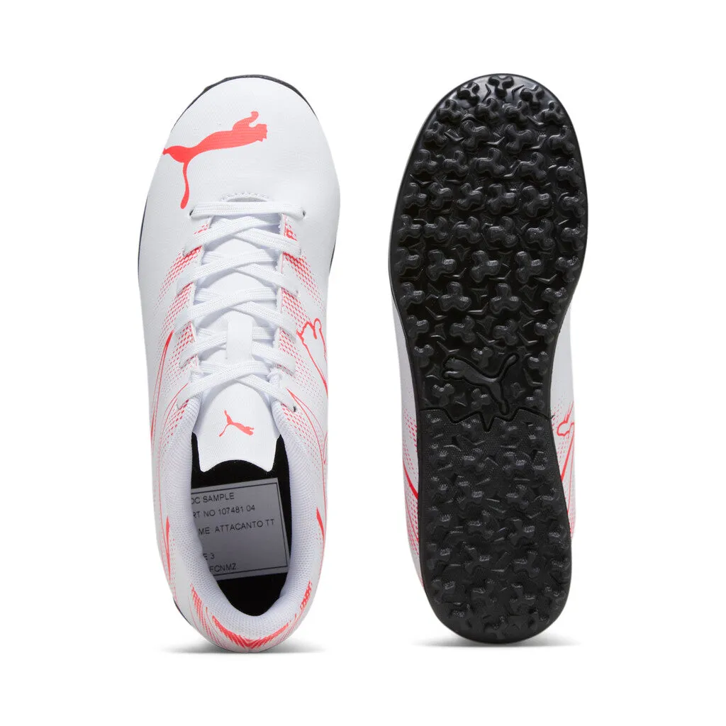 Puma Junior Attacanto TT Football Boots White Fire Orchid