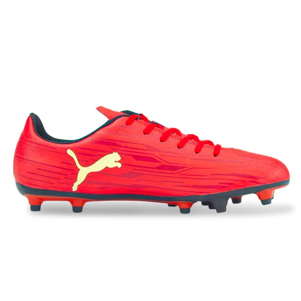 Puma Rapido III FG/AG Soccer Cleats (Red/Fresh Yellow/Chili Pepper)