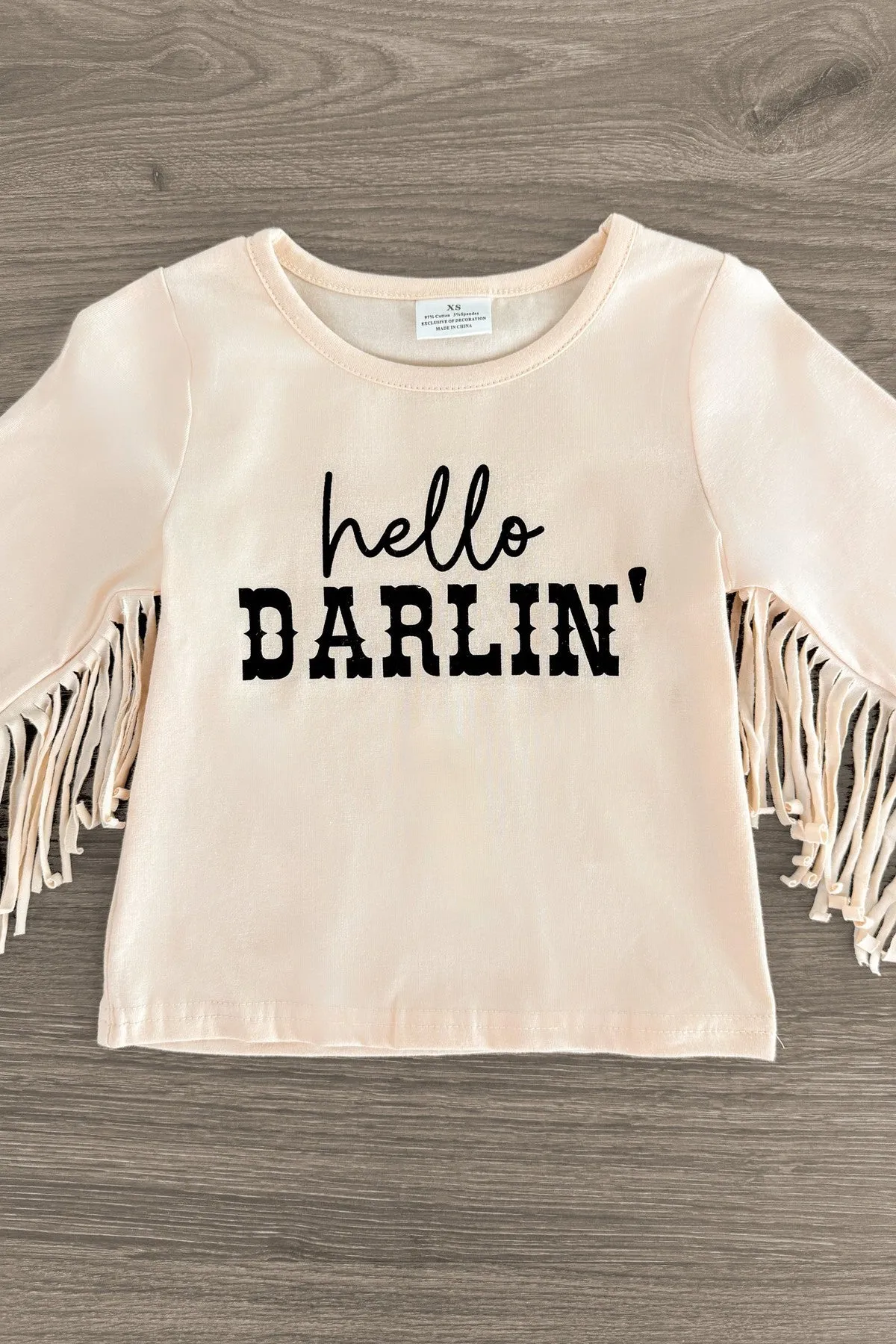 "Hello Darlin'" Tan Pleather Bell Bottom Set