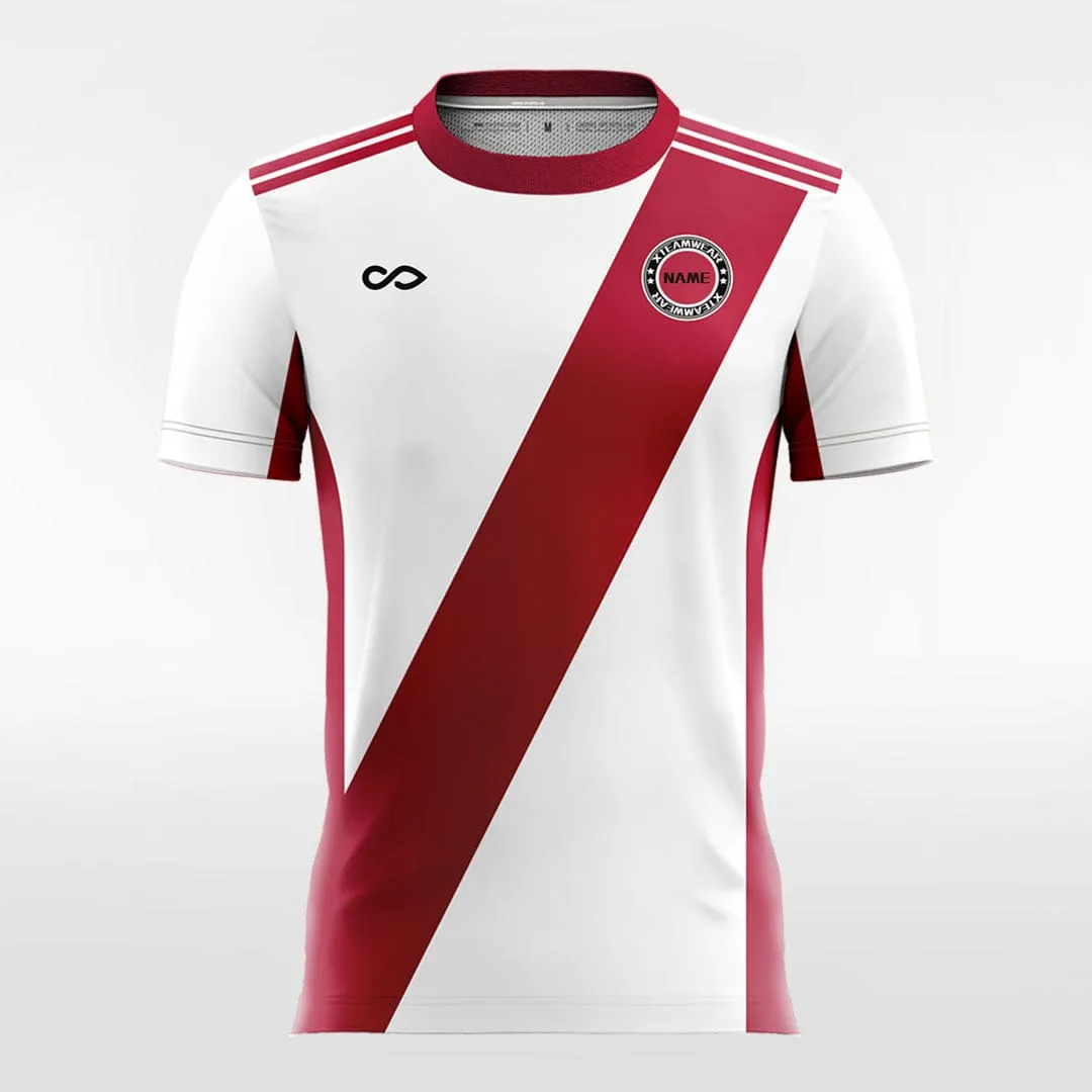 Retro Ribbon - Women Custom Soccer Jerseys Design Red and White