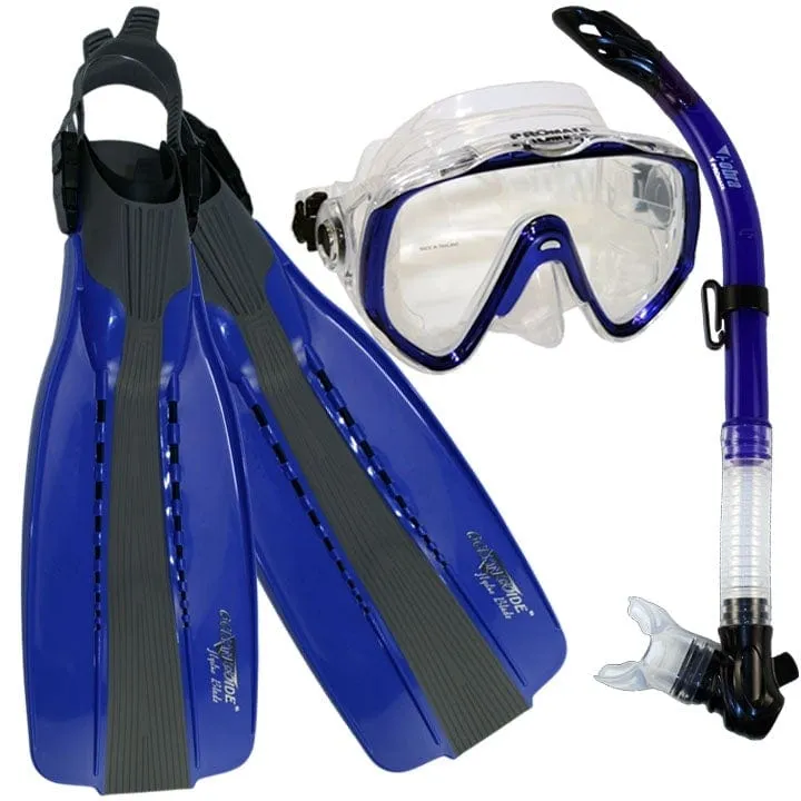 Scuba Diving Fins Snorkel Extra-Wide Scuba Mask Set - SCS0086