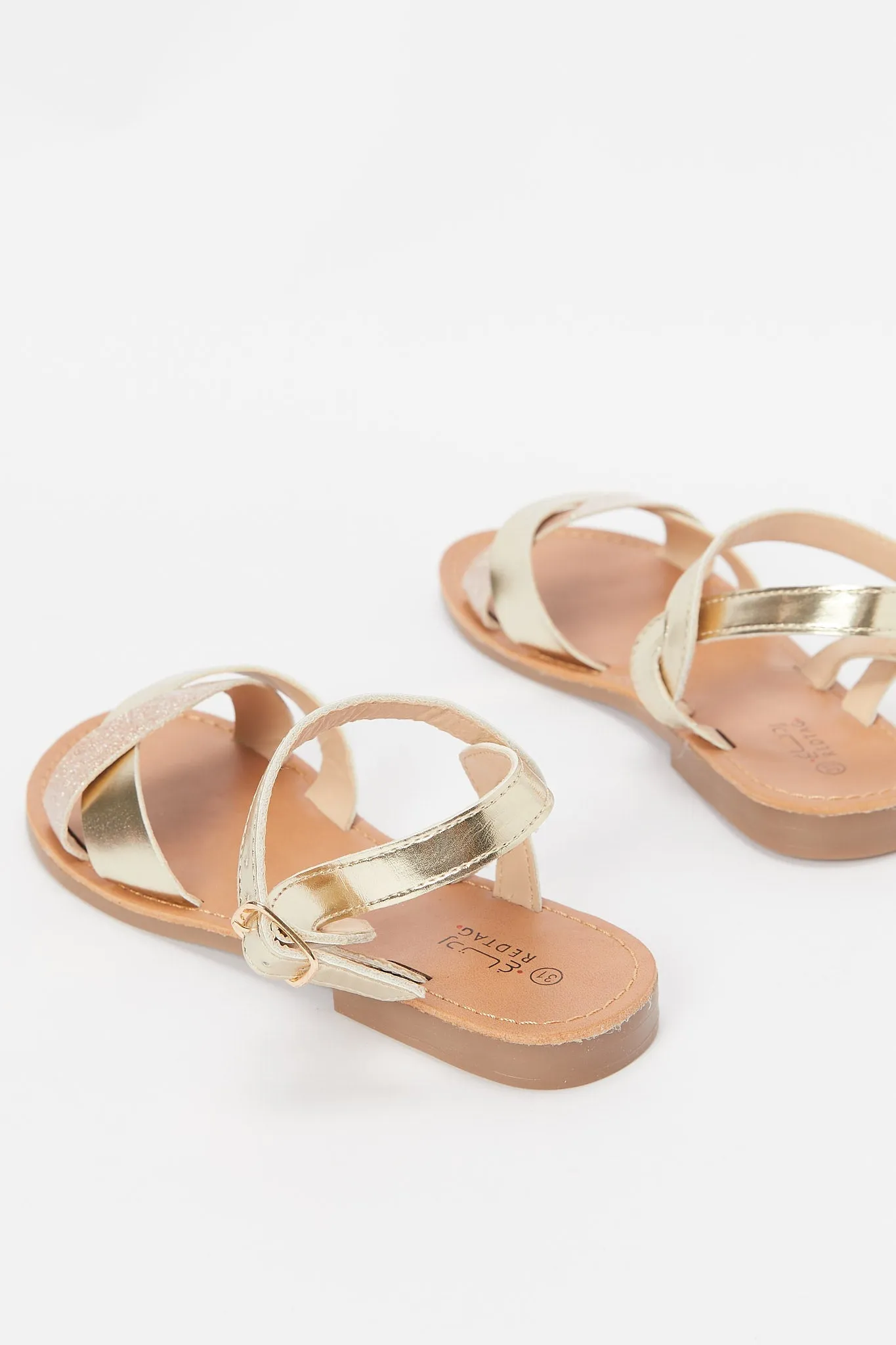 Senior Girls Gold Strap Sandal