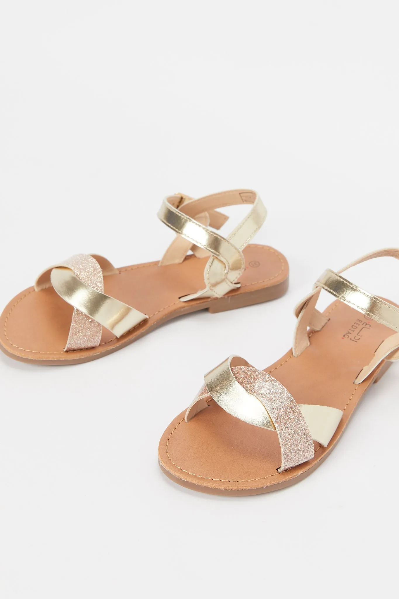 Senior Girls Gold Strap Sandal