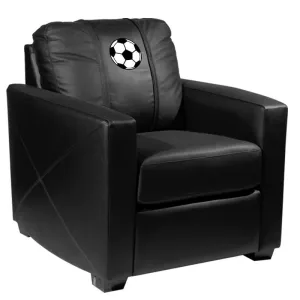 Silver Club Chair with Soccer Ball Logo Panel