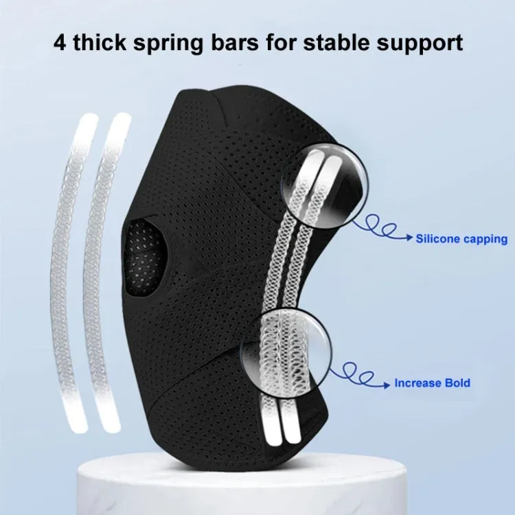 Sixth Generation Breathable Sports Knee Pad Adjustable Outdoor Running Hiking Patella Strap, Size: L(White)