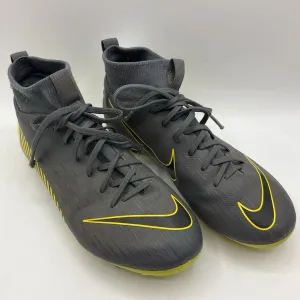 Size 4.5Y: Nike Grey/Yellow Lace-Up Soccer Cleats