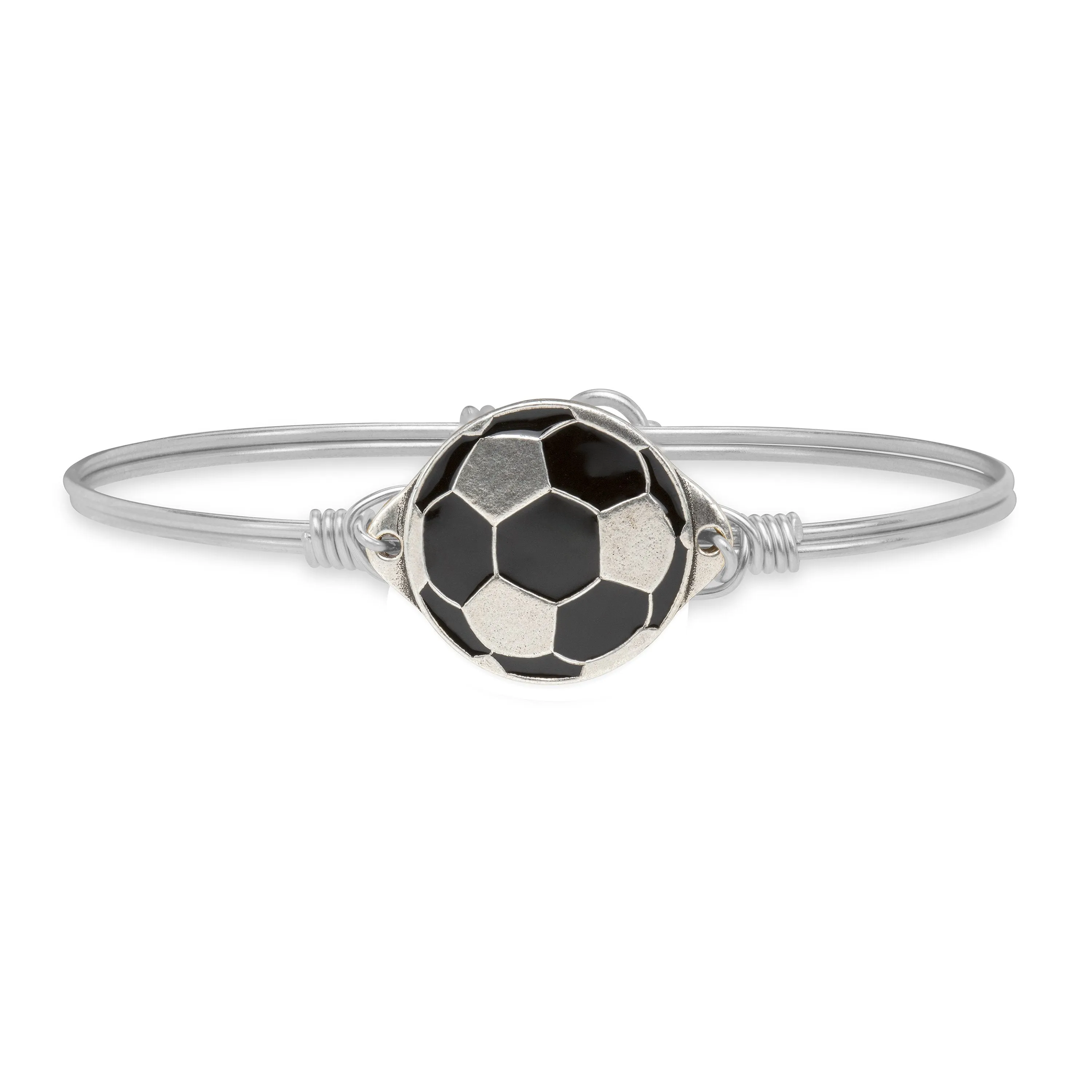 Soccer Ball Bangle Bracelet