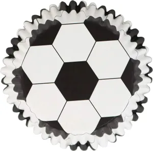 Soccer Ball Foil Baking Cups - 30 Pkt