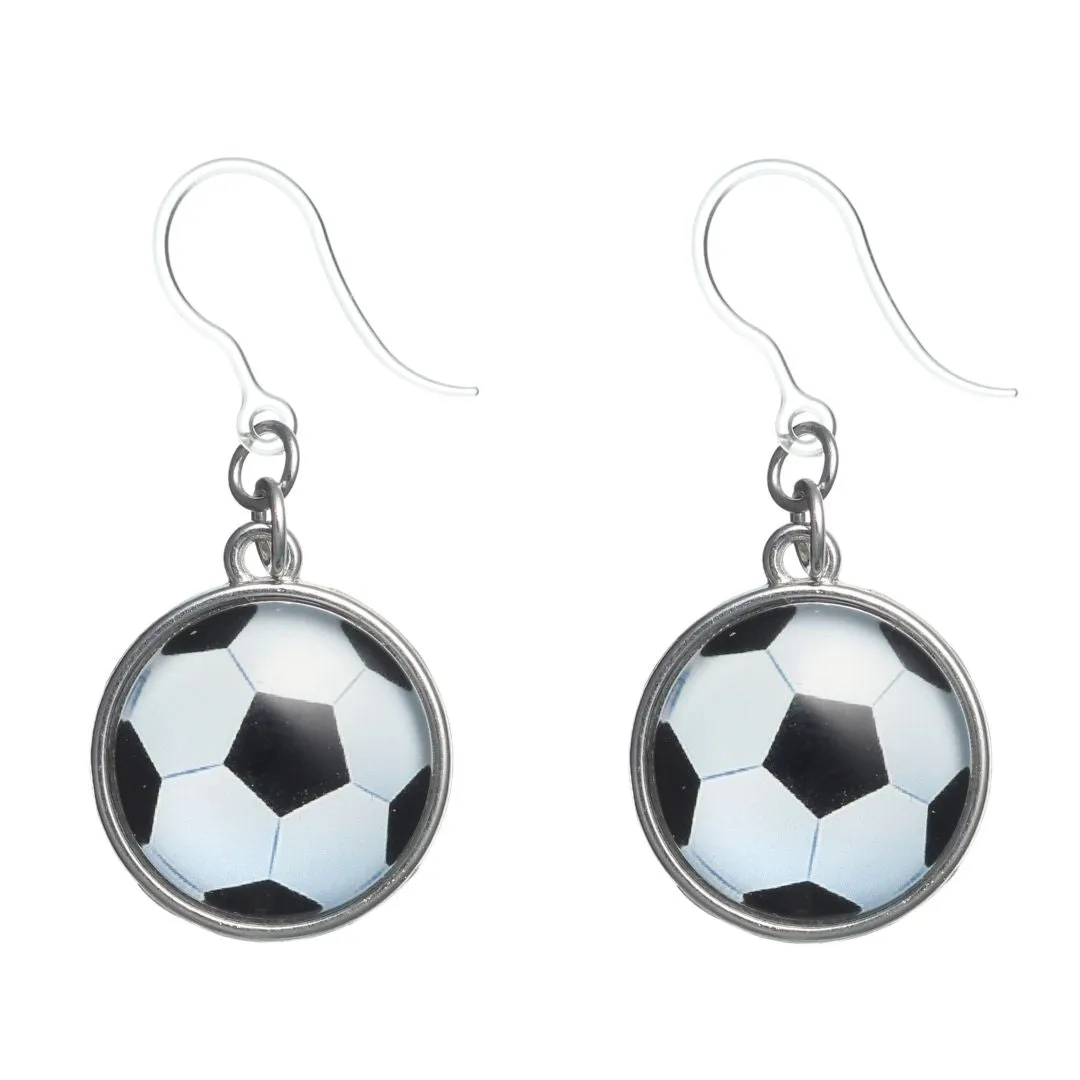 Sports Ball Dangles Hypoallergenic Earrings for Sensitive Ears Made with Plastic Posts