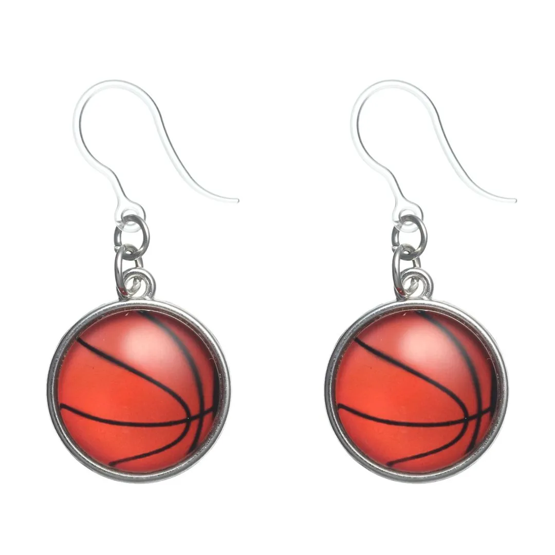 Sports Ball Dangles Hypoallergenic Earrings for Sensitive Ears Made with Plastic Posts