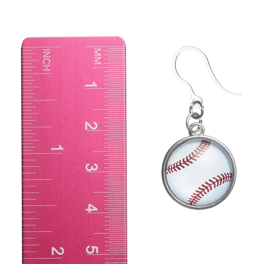 Sports Ball Dangles Hypoallergenic Earrings for Sensitive Ears Made with Plastic Posts