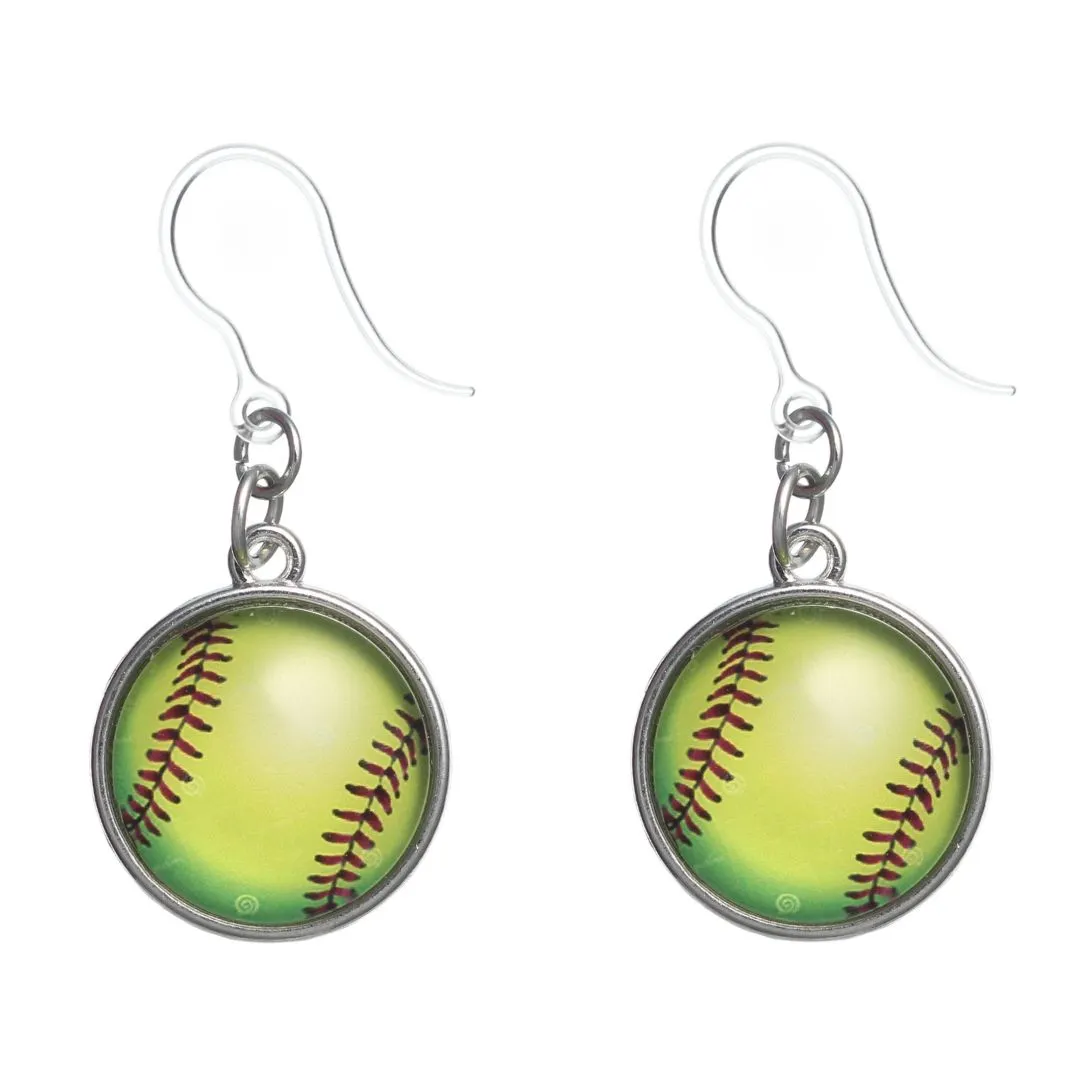 Sports Ball Dangles Hypoallergenic Earrings for Sensitive Ears Made with Plastic Posts