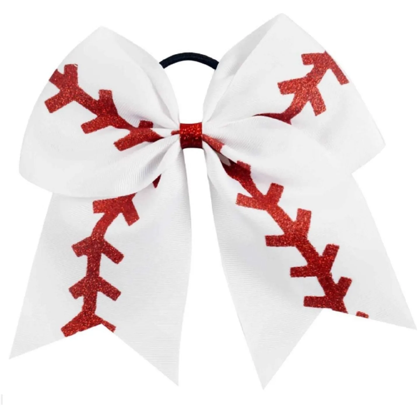 Sports Bows for Girls Large Hair Bows with Ponytail Holder Softball Volleyball Basketball Soccer Ribbon