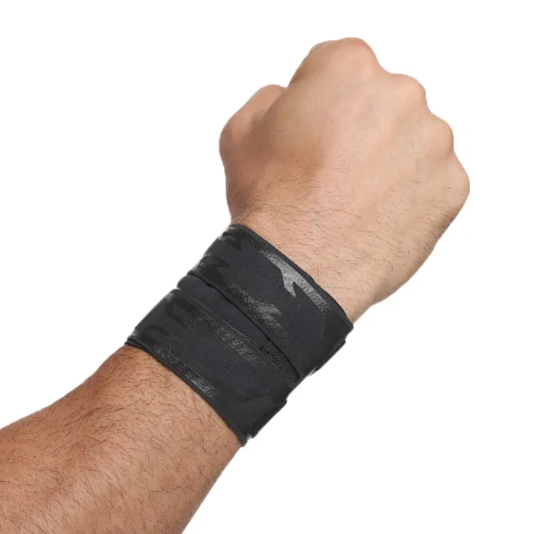 Sports Breathable Leather Wristband Fitness Anti-Sprain Compression Strap (Black)