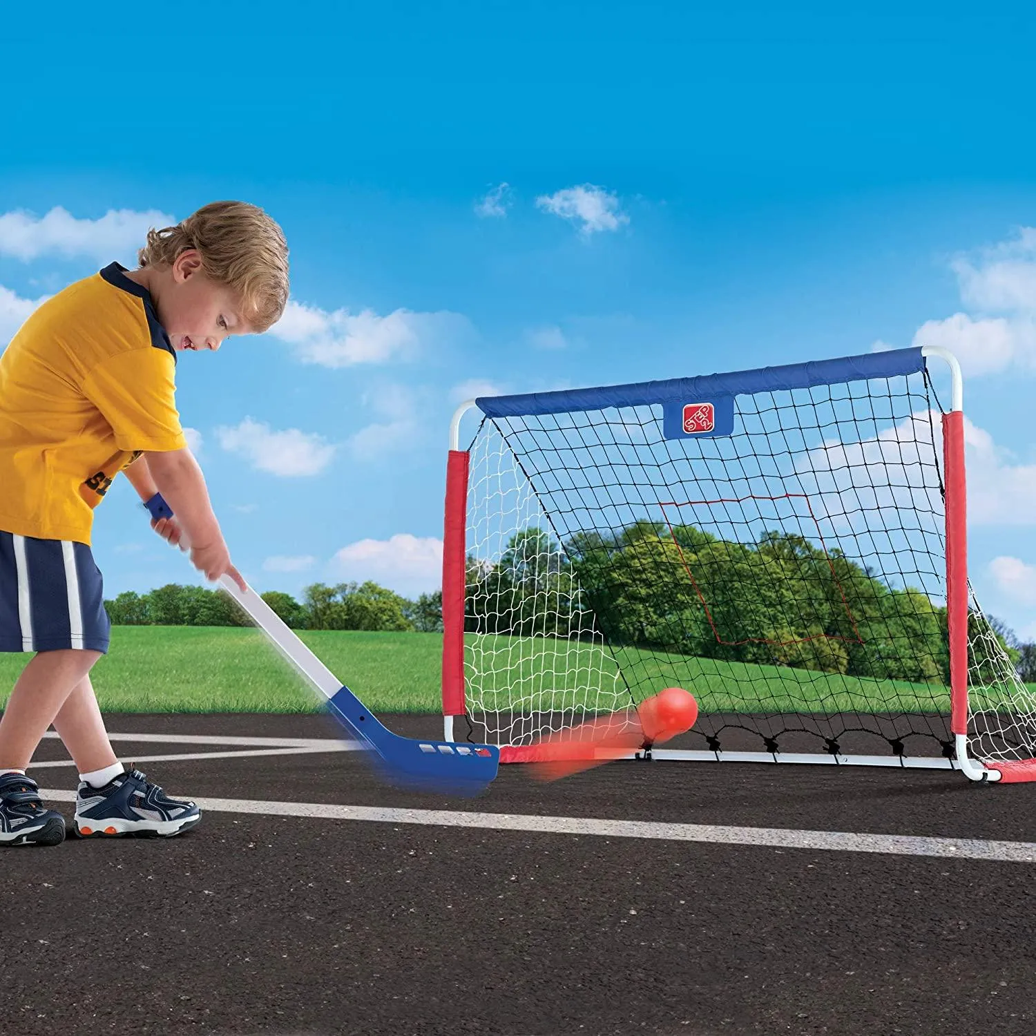 Step2 Kickback Soccer Goal and Pitch Back Outdoor Set for Kids