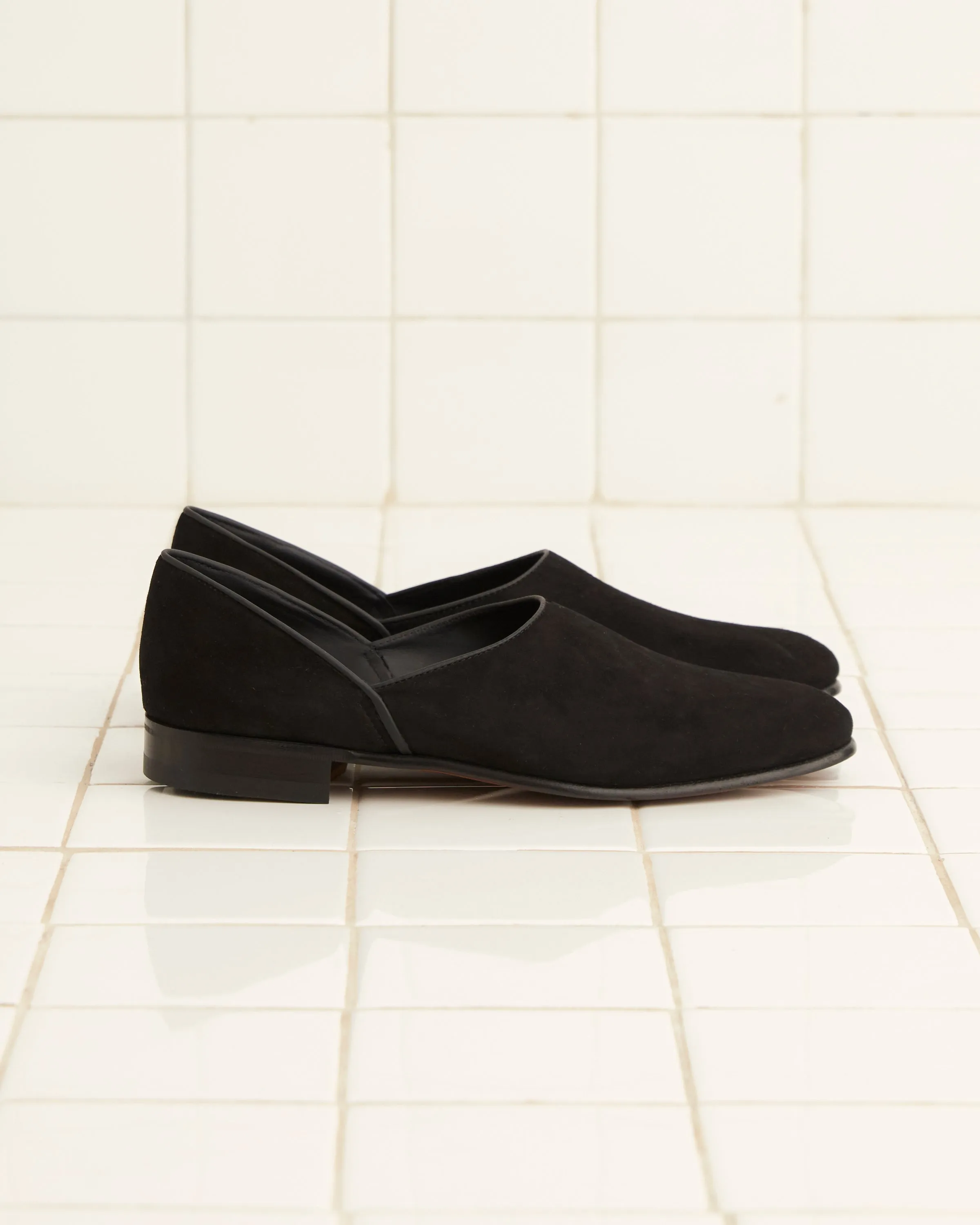 Suede House Shoes - Black