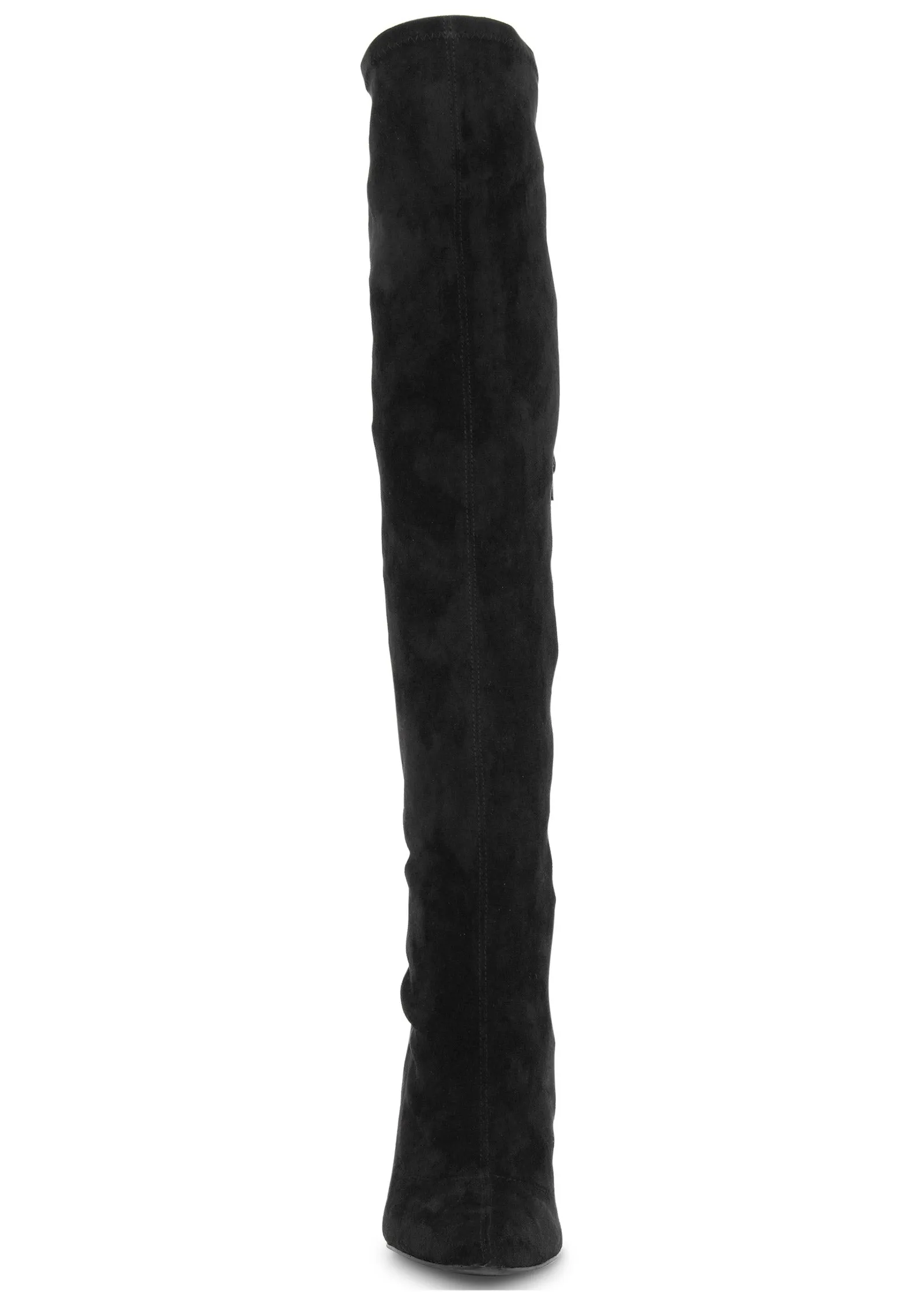 Suede Over The Knee Boots - Black