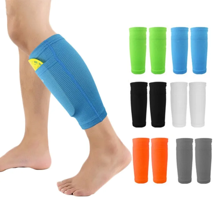 Sweat-Absorbing Breathable Insert Socks Calf Guard Socks Football Protective Gear(Blue M)