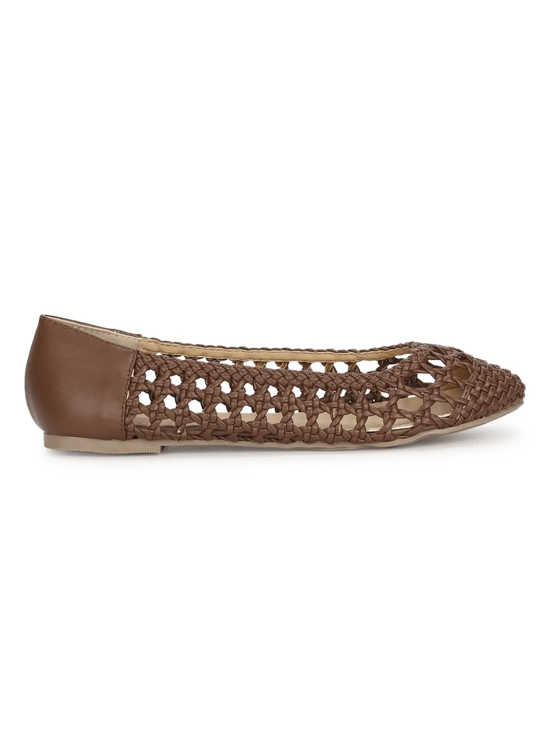 Tan Pu Weave Flats