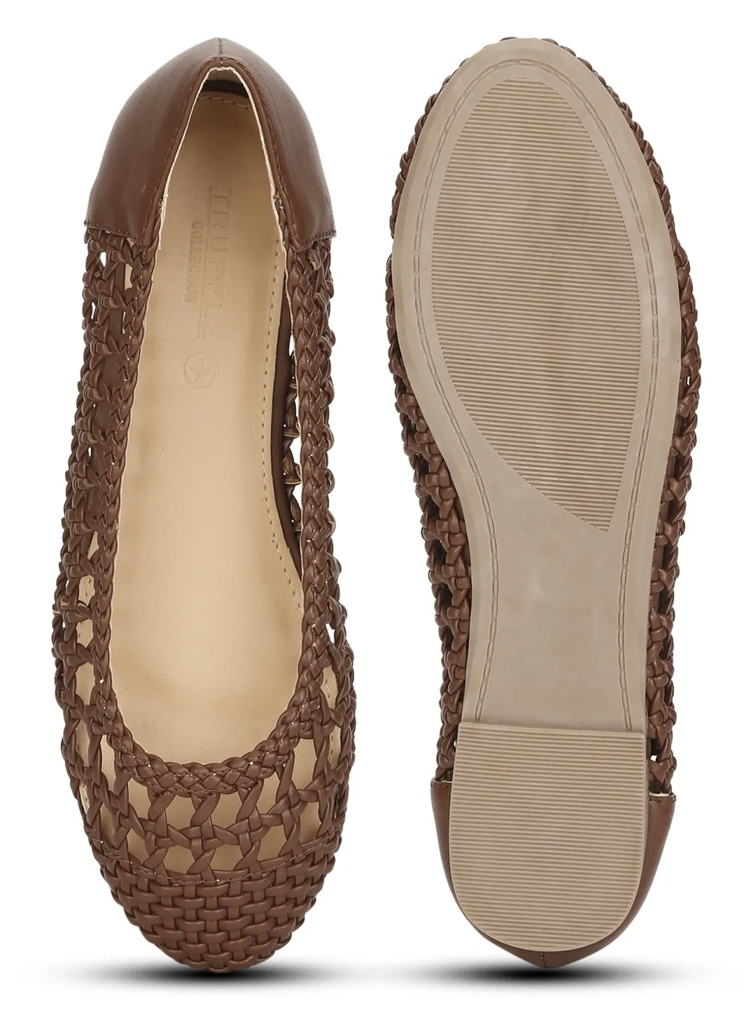 Tan Pu Weave Flats