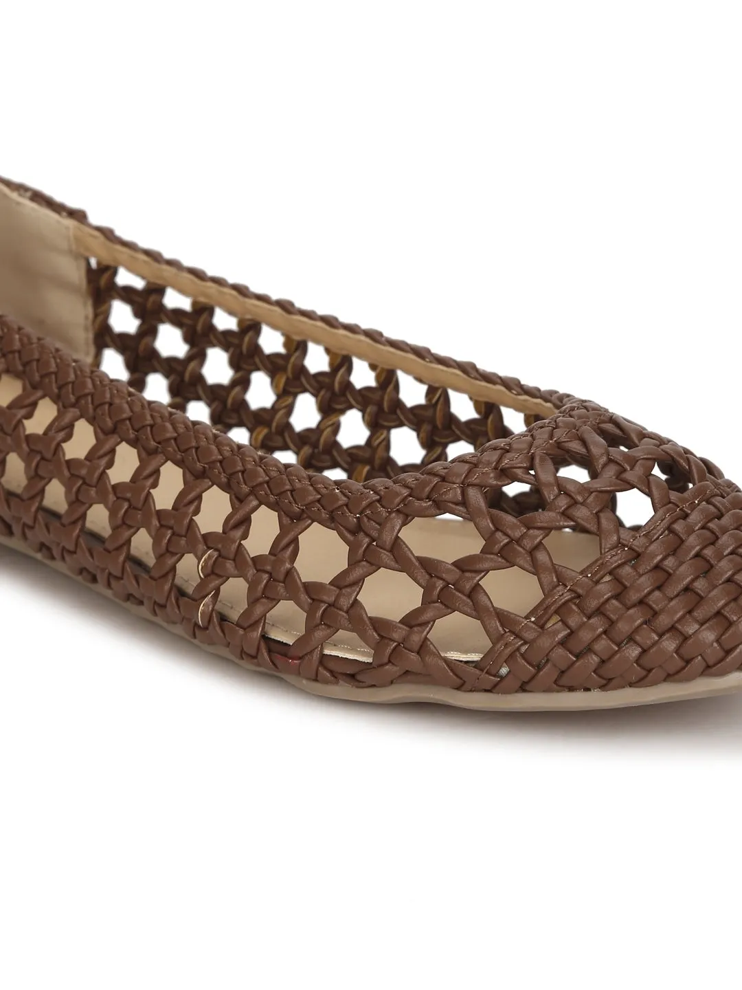 Tan Pu Weave Flats