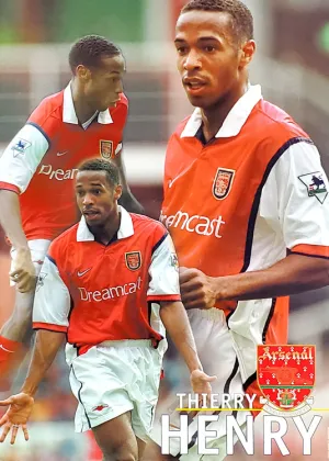 Thierry Henry "Striker" Arsenal FC EPL Football Soccer Action Poster - U.K. 2000