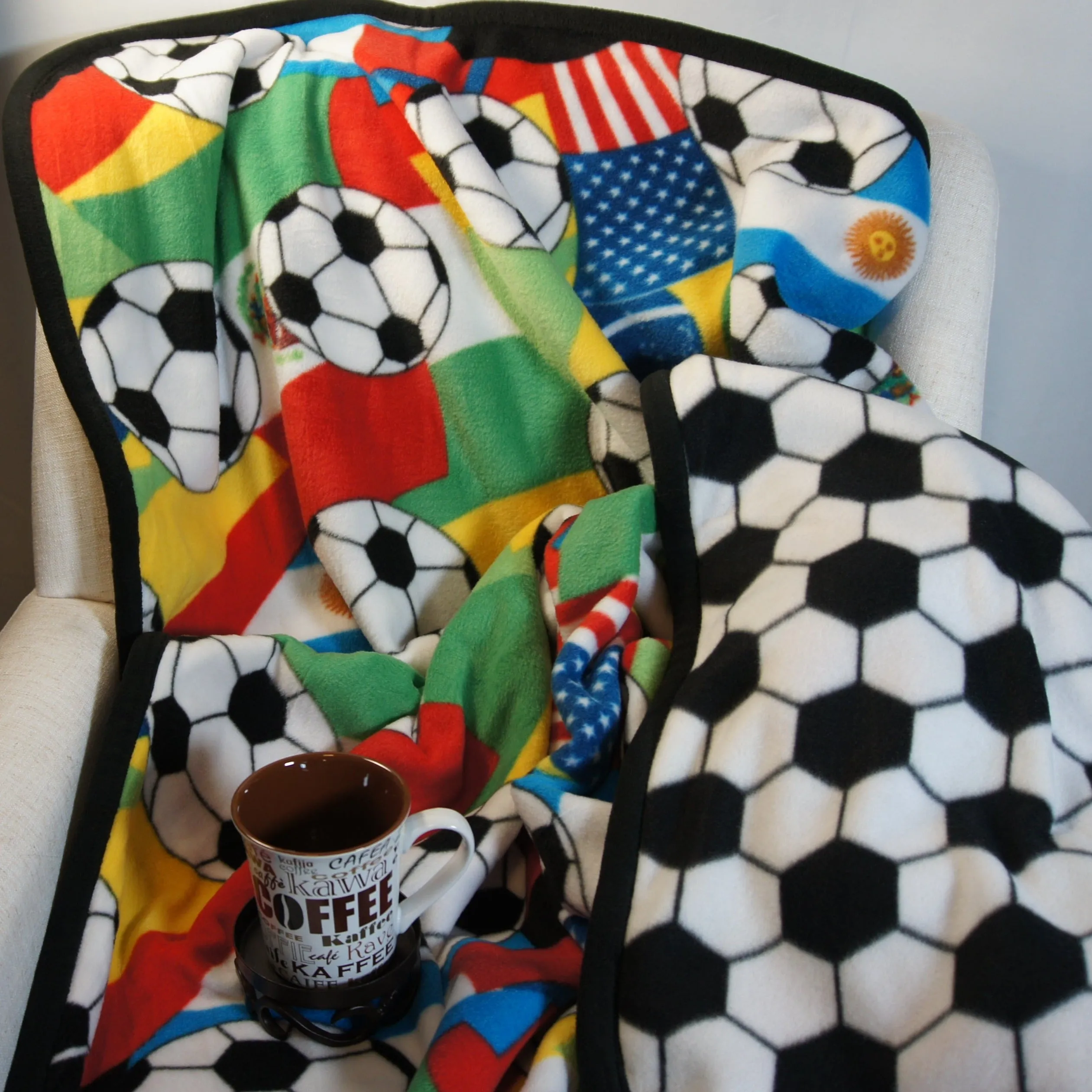 Throws - Bed Topper - Full/Queen - Accent - Soccer Fans Delight