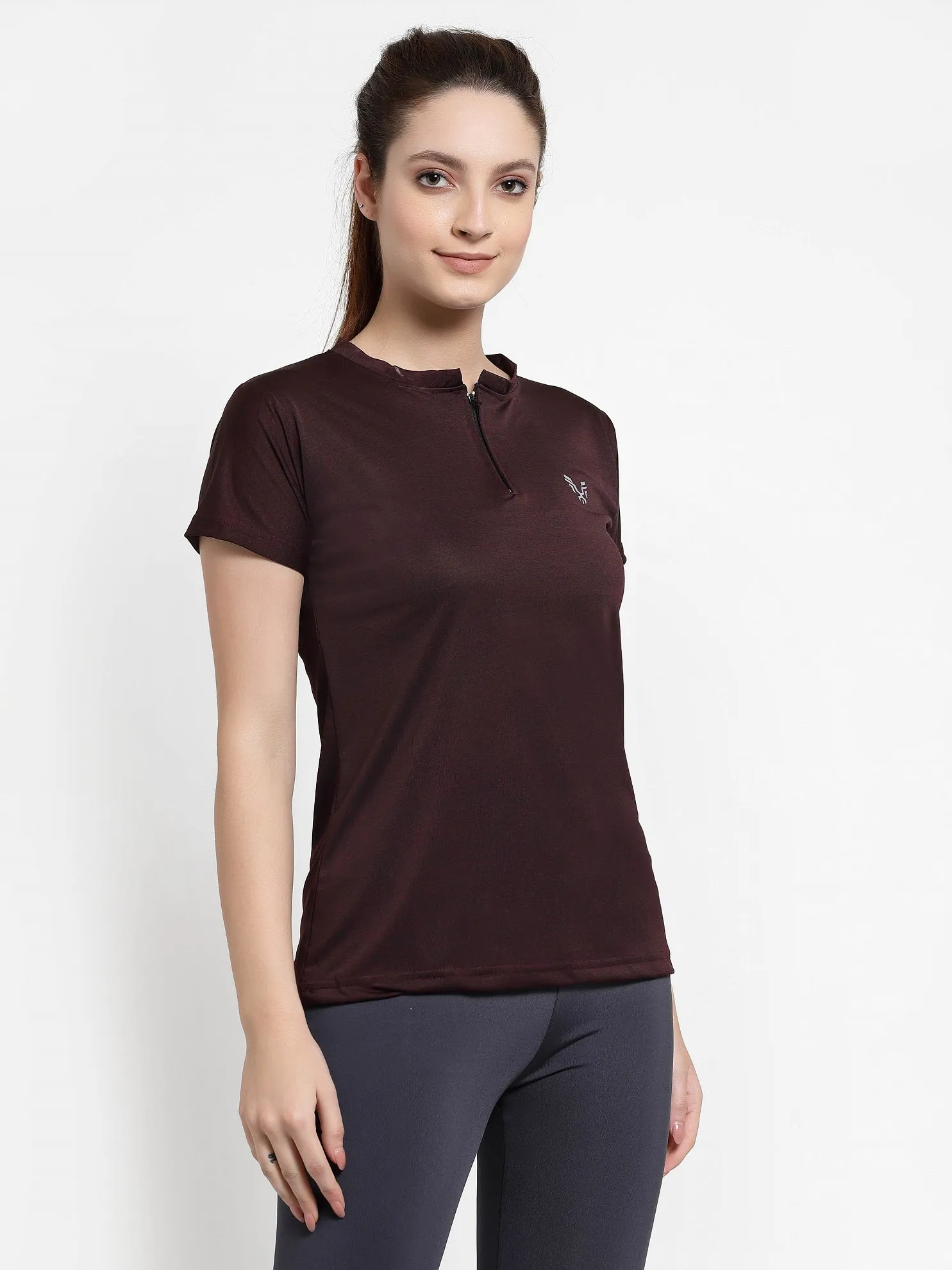 UZARUS Women's Half Sleeves Sports Gym T-Shirt