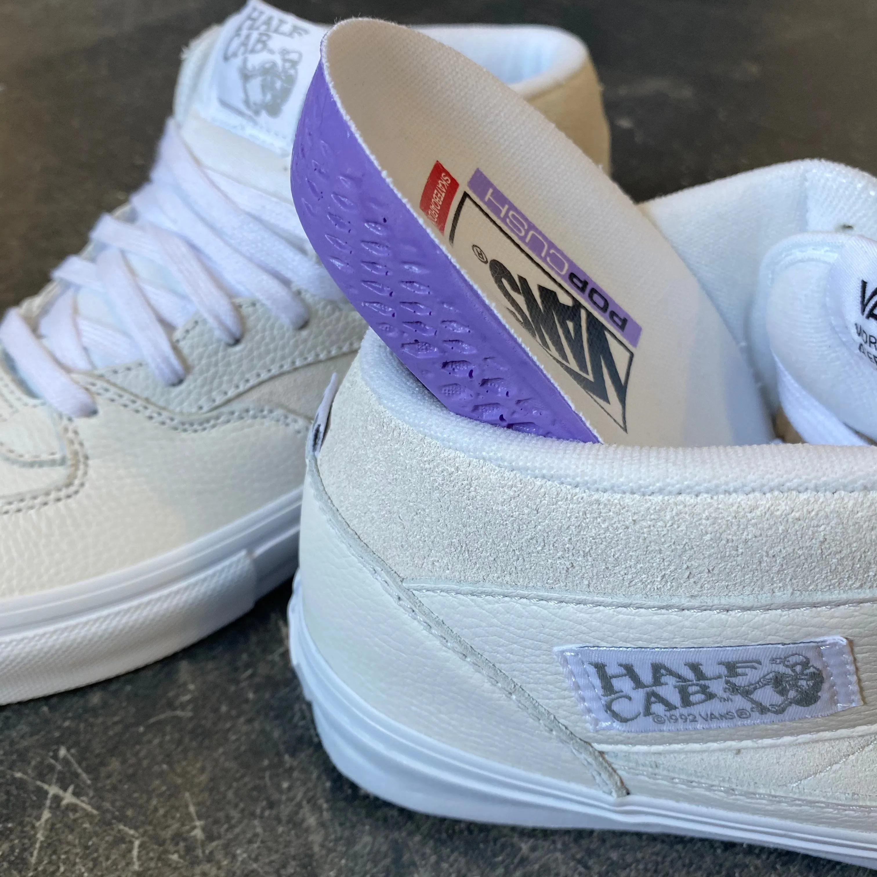 Vans Skate Half Cab Daz White/White Leather SALE