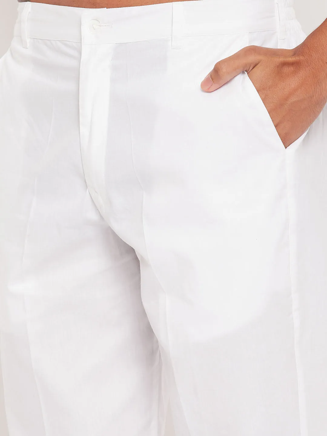 VASTRAMAY Men's White Kurta Pajama Set