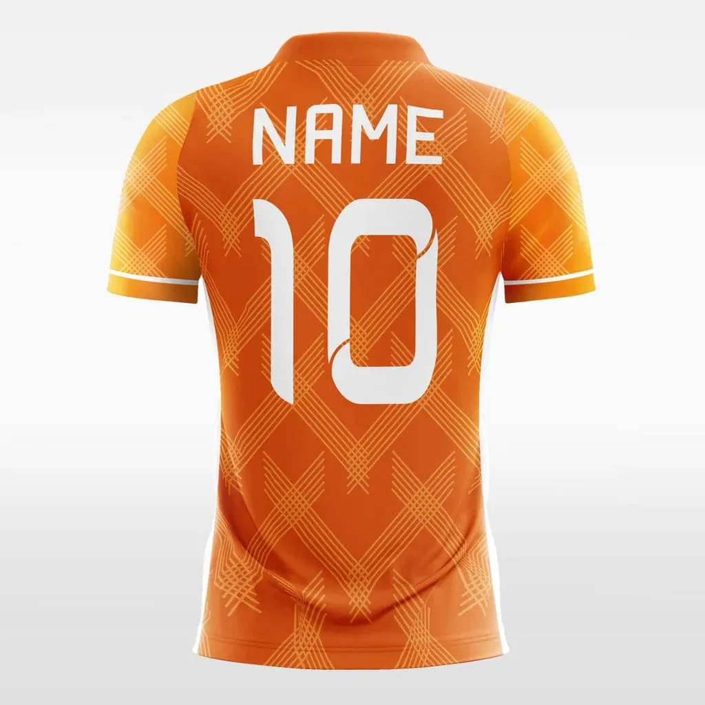 Vintage Orange Check - Women Custom Soccer Jerseys Neon Design