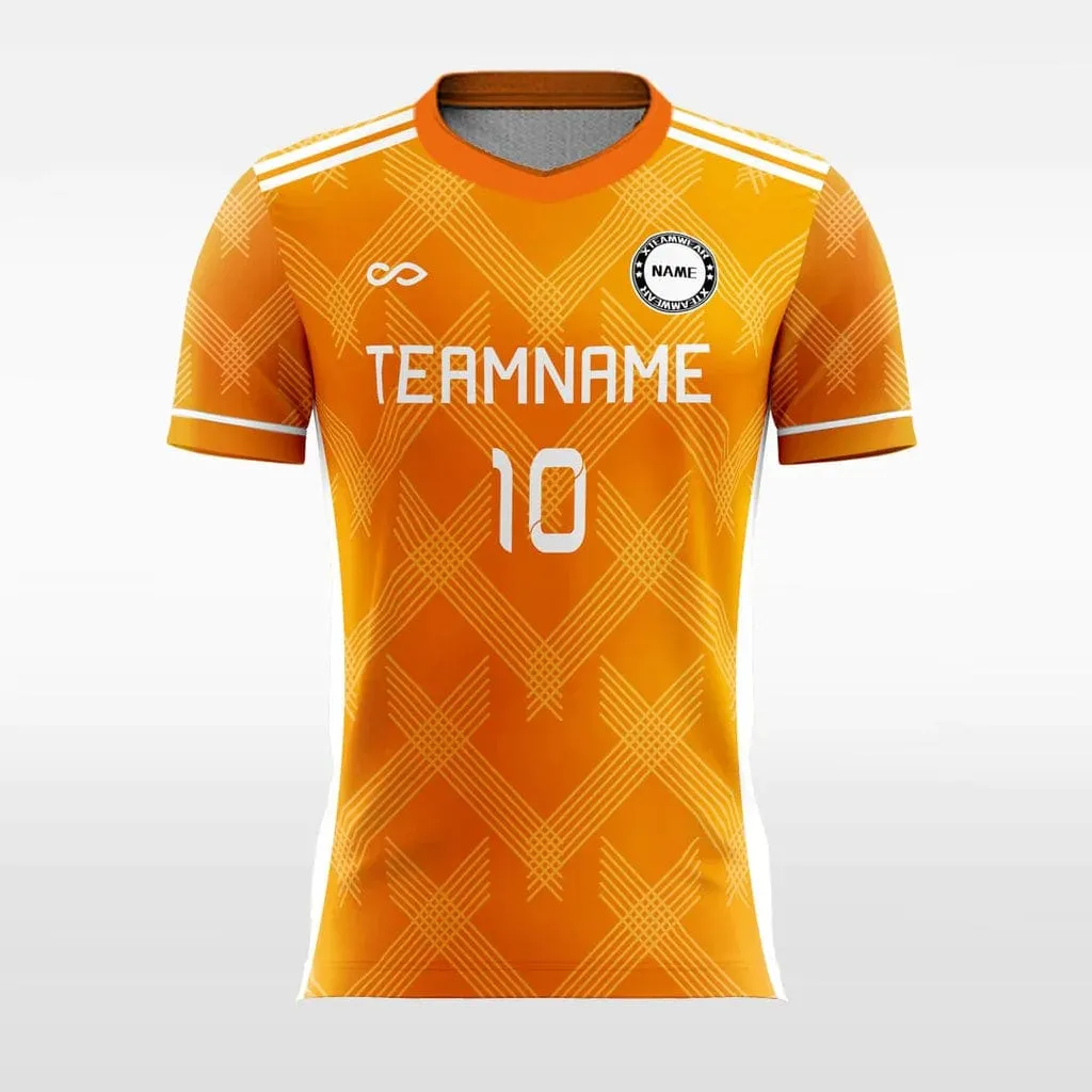 Vintage Orange Check - Women Custom Soccer Jerseys Neon Design