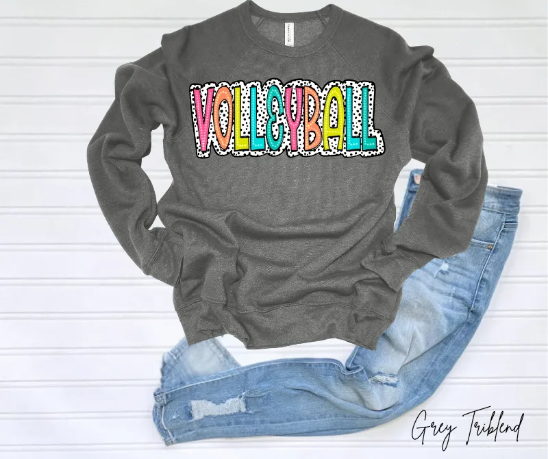 Volleyball Polk a Dot Sweatshirt