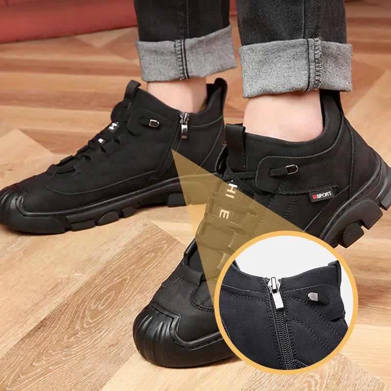 🎁[Winter Gift] Men's Faux Wool Lining Leather Sneaker