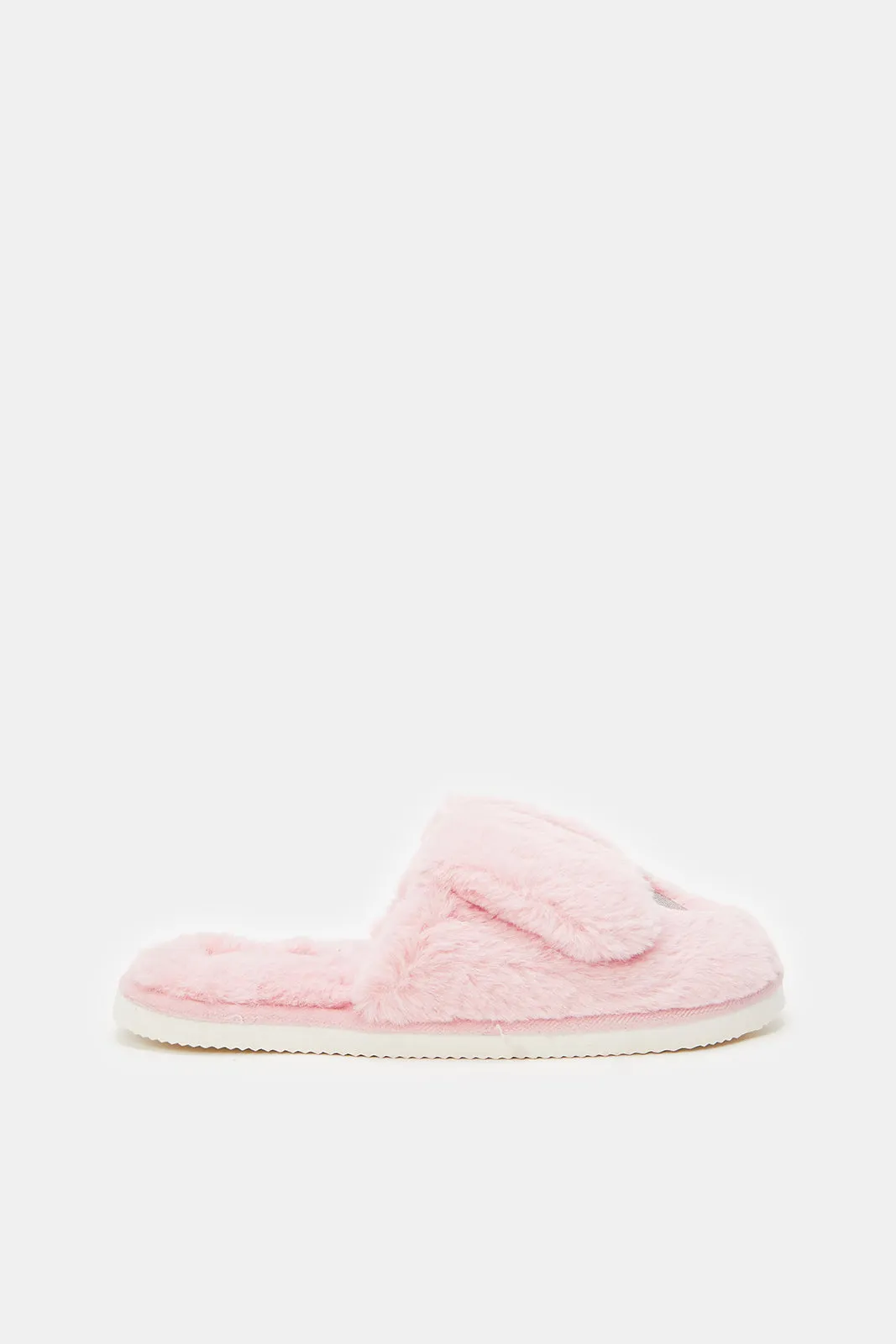 Women Pink Bunny Ears Slippers