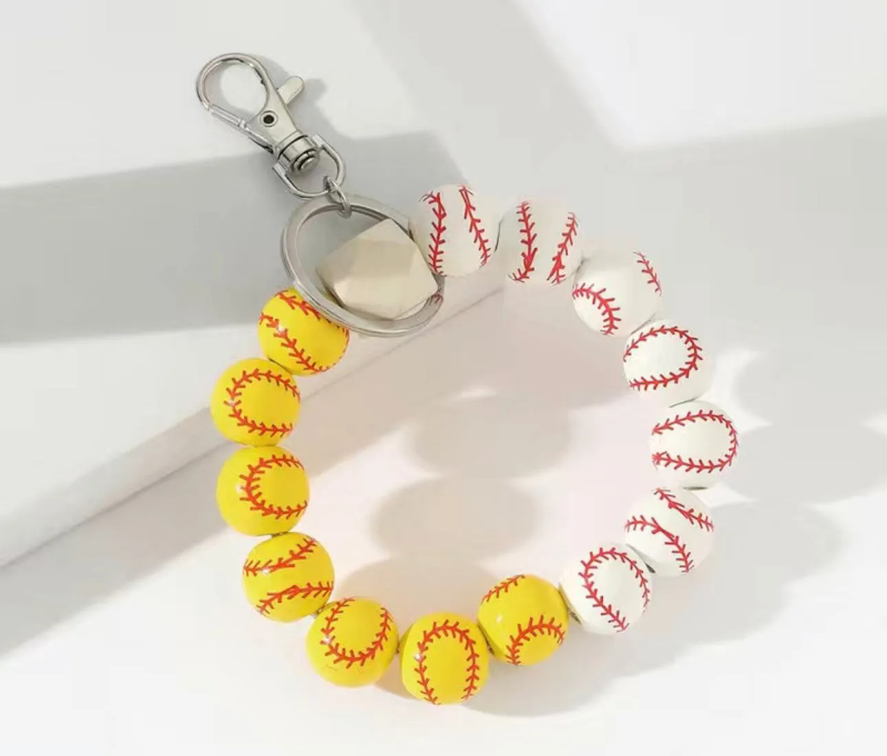 Wood Bead Sports Charm Bracelets