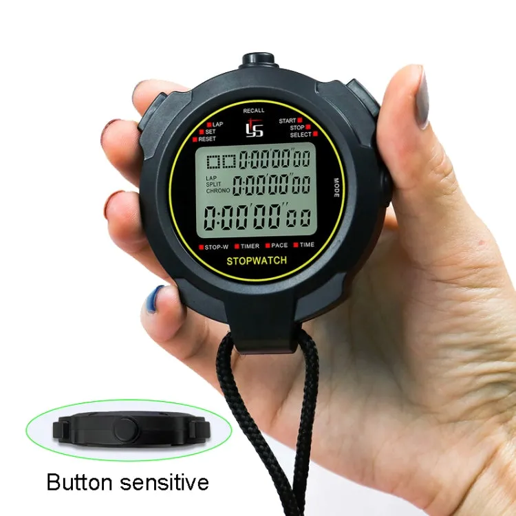 YS Stopwatch Timer Training Fitness Competition Stopwatch, Style: YS-7100 100 Memories(Black)